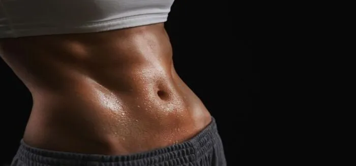 Belly fat goes away with sweat